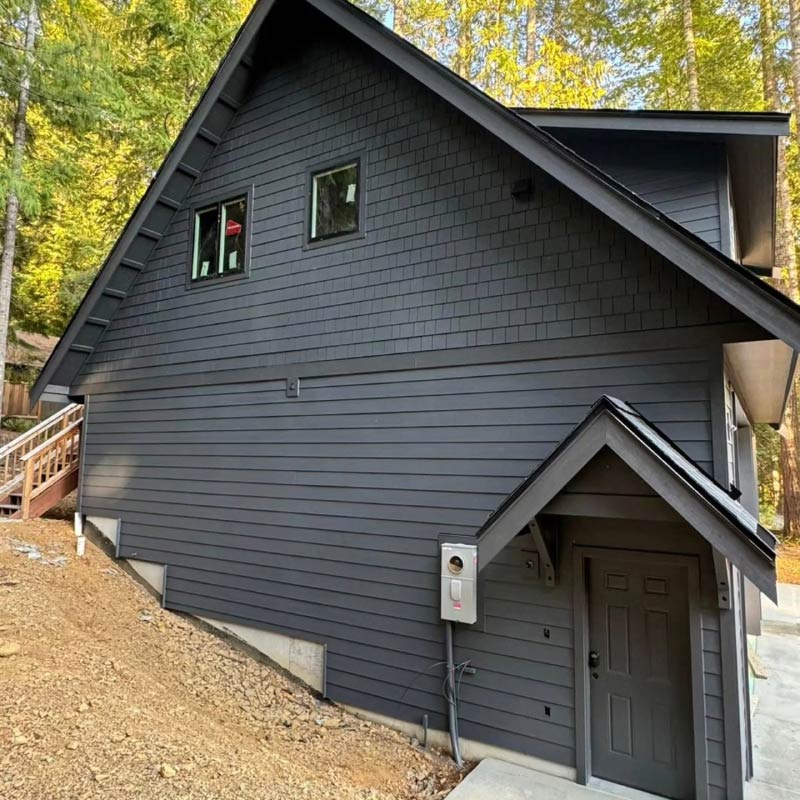 Black siding installation
