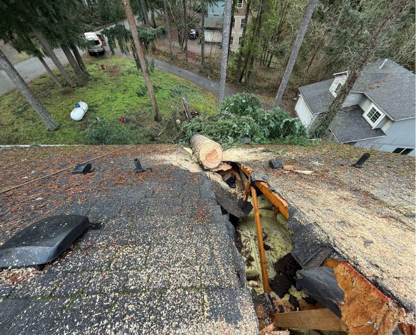 roof damaged by storm