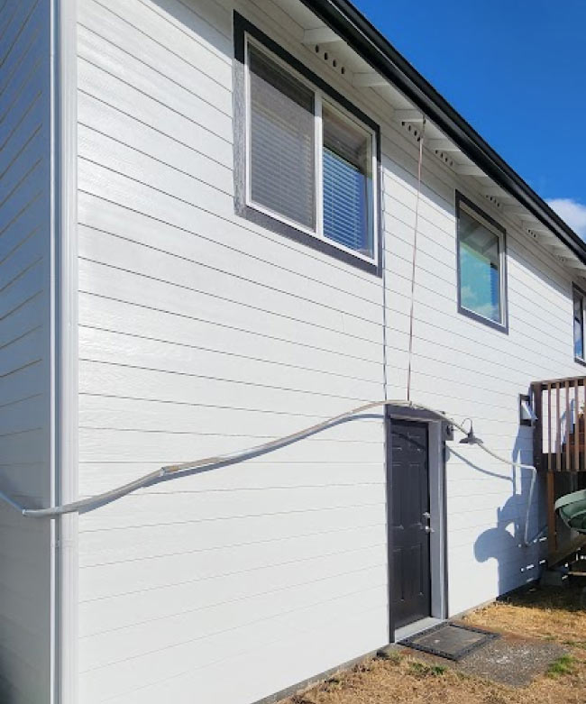 white exterior siding residential