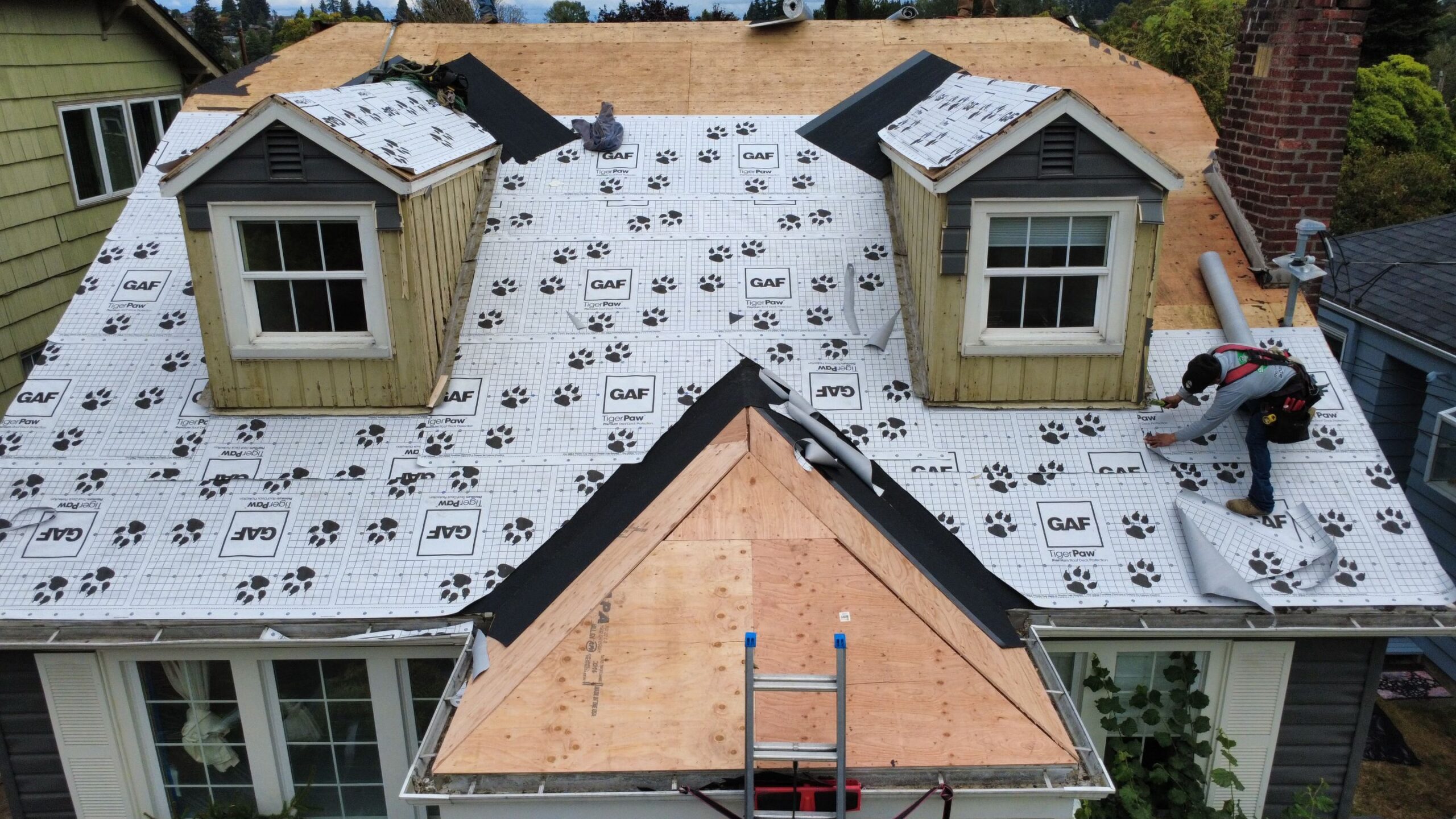 roof replacement in progress