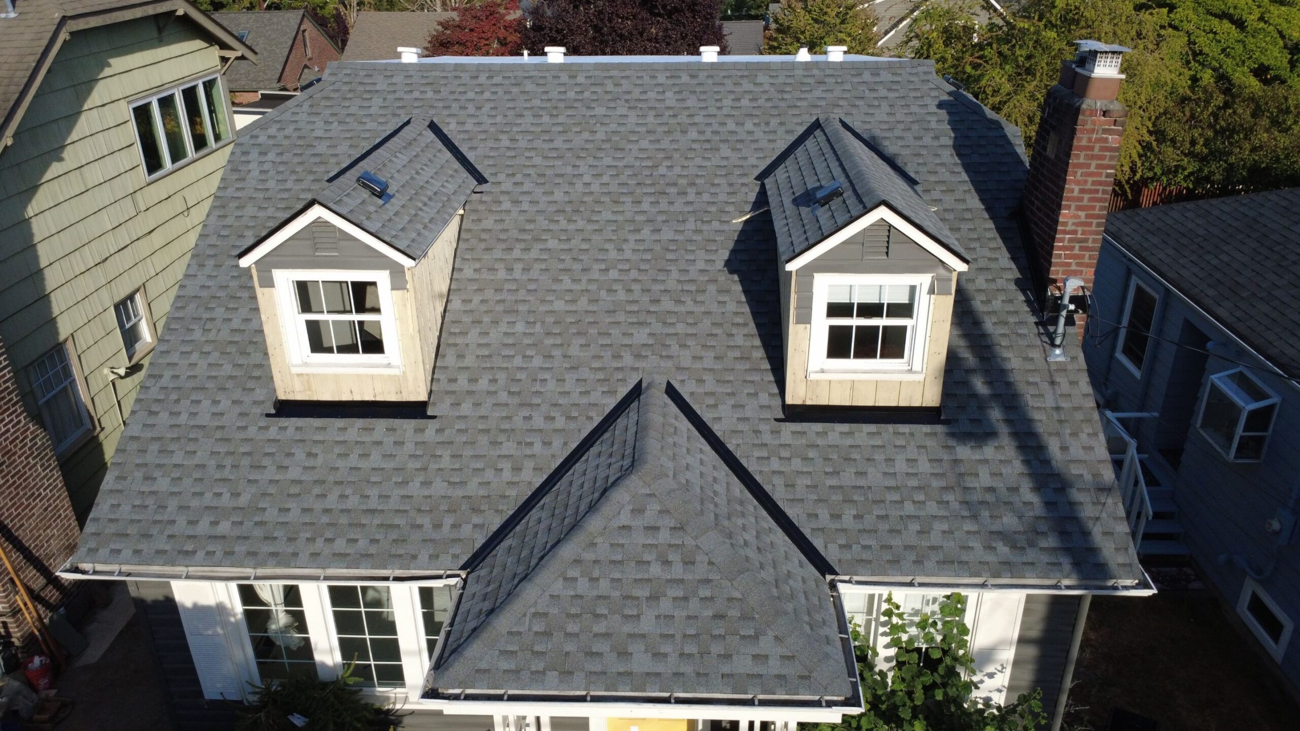 completed roofing project