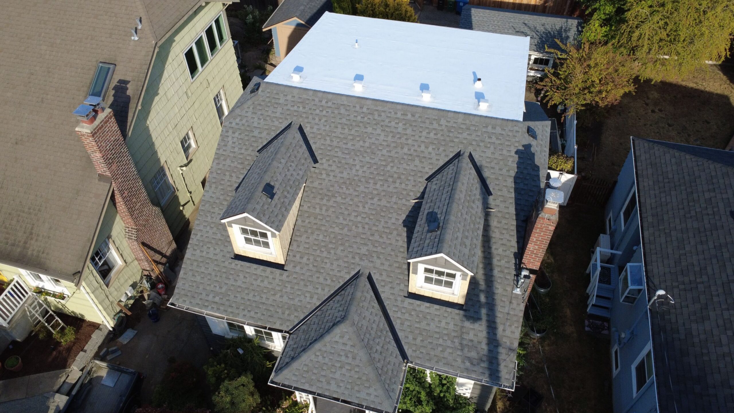 completed roofing project